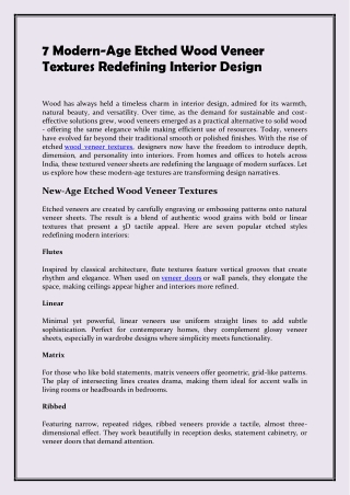 7 Modern-Age Etched Wood Veneer Textures Redefining Interior Design