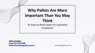 Why Pallets Are More Important Than You May Think An Easy-to-Read Guide For Australian Companies