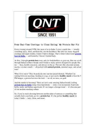 From Chai Time Cravings to Clean Eating  My Protein Bar Fix