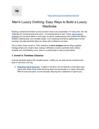Men's Luxury Clothing_ Easy Ways to Build a Luxury Wardrobe