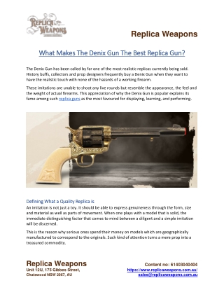 What Makes The Denix Gun The Best Replica Gun