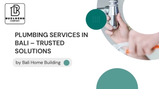 Plumbing Services in Bali – Trusted Solutions by Bali Home Building