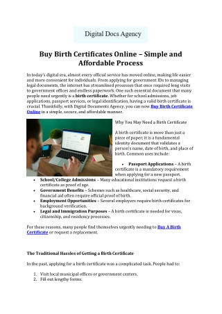 Buy Birth Certificates Online – Simple and Affordable Process