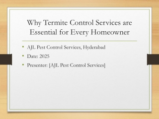 Why Termite Control Services are Essential for Every Homeowner