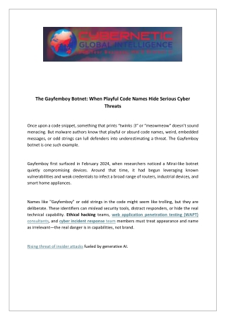 The Gayfemboy Botnet- When Playful Code Names Hide Serious Cyber Threats