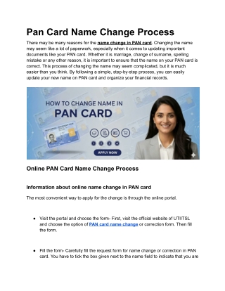 Pan Card Name Change Process