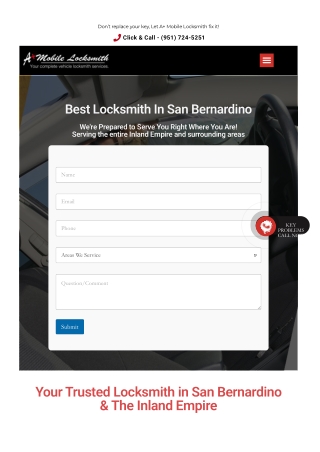 Locksmith San Bernardino - A  Mobile Locksmith