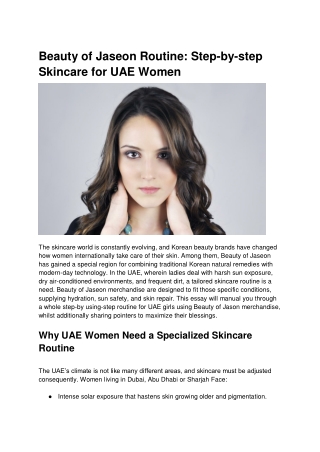 Beauty of Jaseon Routine_ Step with the aid of Step Skincare for UAE Women