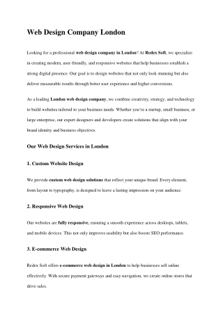 Web Design Company London