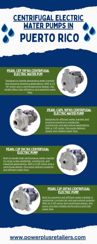Buy Durable Centrifugal Electric Water Pumps from Best Dealers in Puerto Rico
