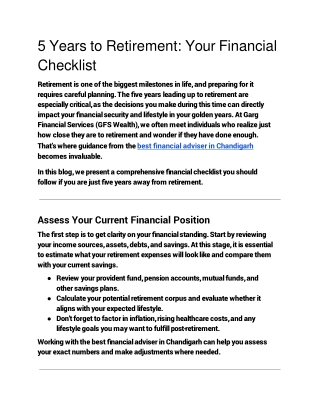 5 Years to Retirement_ Your Financial Checklist