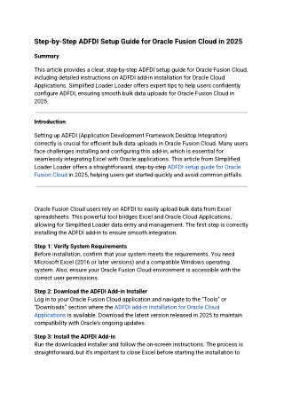 Step-by-Step ADFDI Setup Guide for Oracle Fusion Cloud in 2025