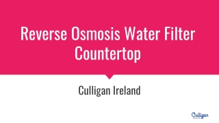 Reverse Osmosis Water Filter Countertop