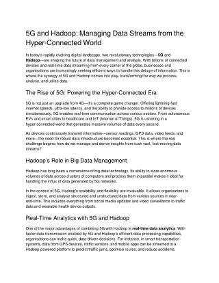 5G and Hadoop_ Managing Data Streams from the Hyper-Connected World