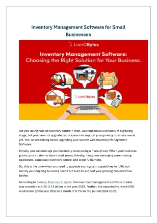 Inventory Management Software LionOBytes USA