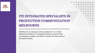 ITE Integrated Specialists in Production Communication Melbourne