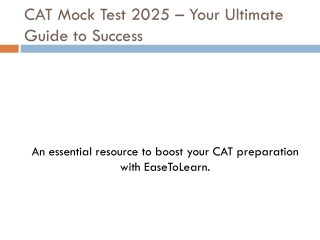 CAT Mock Test 2025 – Practice Smarter with EaseToLearn