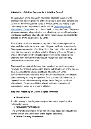 Attestation of Online Degrees- Is It Valid for Oman .docx