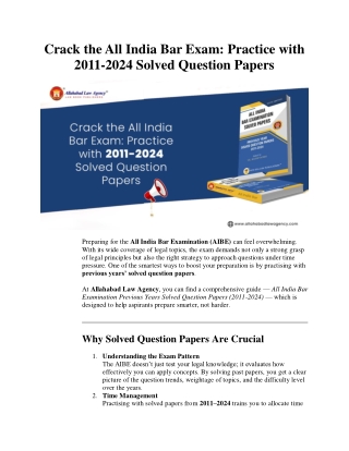 Crack the All India Bar Exam: Practice with 2011-2024 Solved Question Papers