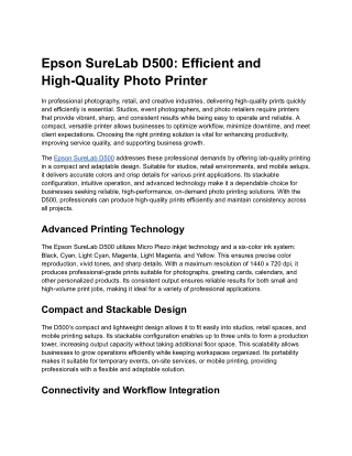 Epson SureLab D500