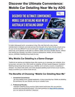 Discover the Ultimate Convenience_ Mobile Car Detailing Near Me by ADG