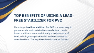 Top Benefits of using a lead-free stabilizer for PVC