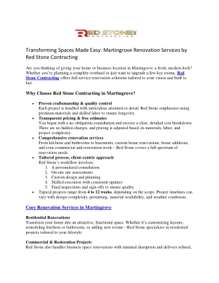 Mastin Grove Home Renovation Experts | Redstone Contracting's Premier Improvemen