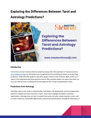 Exploring the Differences Between Tarot and Astrology Predictions