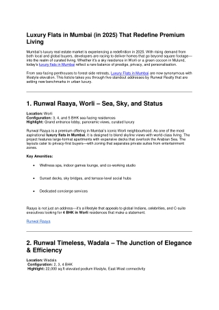 Top Luxury Flats in Mumbai 2025