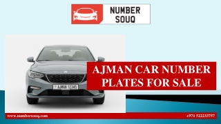 AJMAN CAR NUMBER PLATES FOR SALE