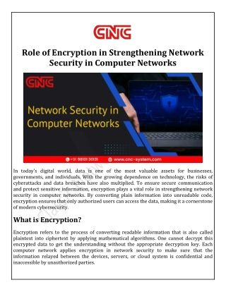 Role of Encryption in Strengthening Network Security in Computer Networks