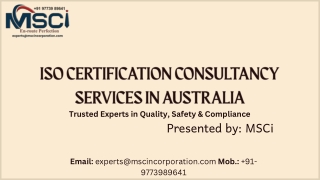 ISO Certification Consultancy Services in Australia