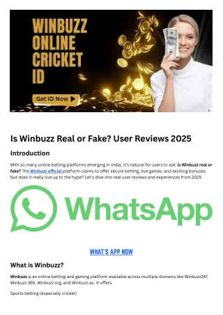 Is Winbuzz Real or Fake User Reviews 2025