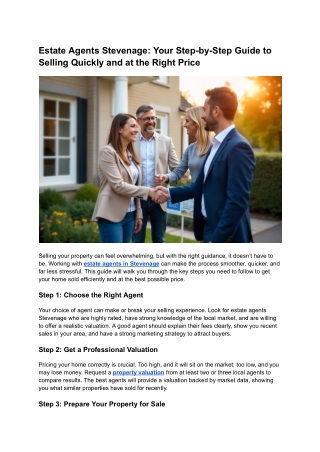 Estate Agents Stevenage: Your Step-by-Step Guide to Selling Quickly and at the R