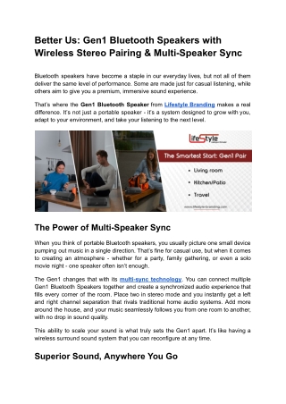 Transform Your Listening Experience with the Gen1 Bluetooth Speaker