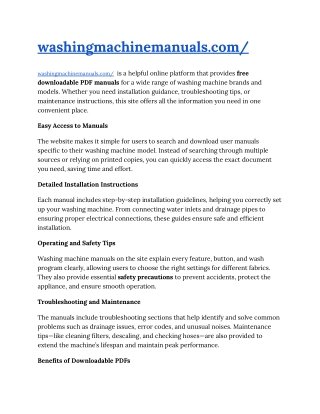 washingmachinemanuals