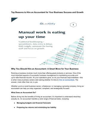 Top Reasons to Hire an Accountant for Your Business Success and Growth