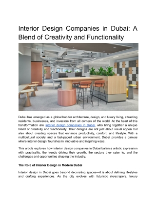 Interior Design Companies in Dubai_ A Blend of Creativity and Functionality