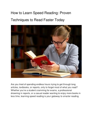 how-to-learn - speed-reading-proven-techniques-to-read-faster-today