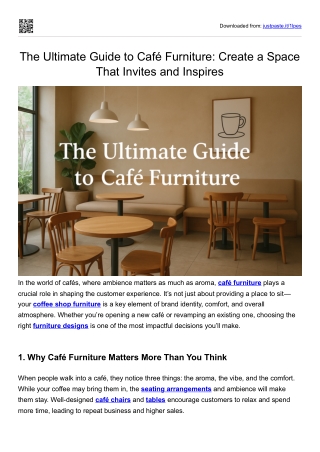 The Ultimate Guide to Café Furniture: Create a Space That Invites and Inspires