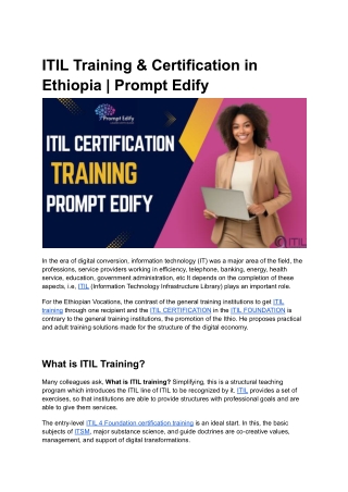 ITIL Training & Certification in Ethiopia _ Prompt Edify