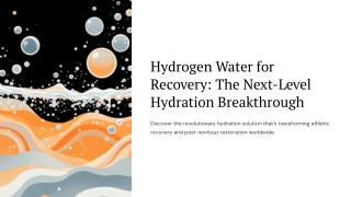 Production Methods Created through bubbling pure hydrogen gas or advanced electrolysis methods that infuse water with th