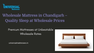 Wholesale Mattress in Chandigarh – Quality Sleep at Wholesale Prices