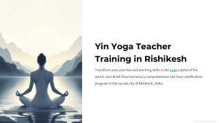 Yin Yoga Teacher Training in Rishikesh