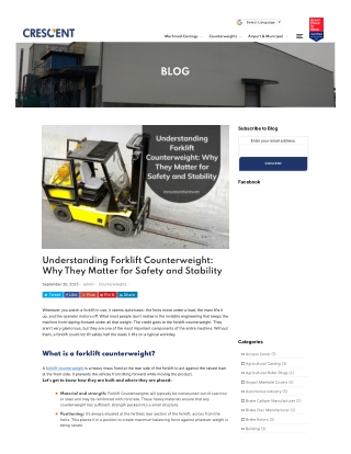 understanding forklift counterweight why they matter for safety and stability