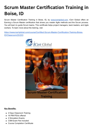 Scrum Master Certification Training in Boise, ID