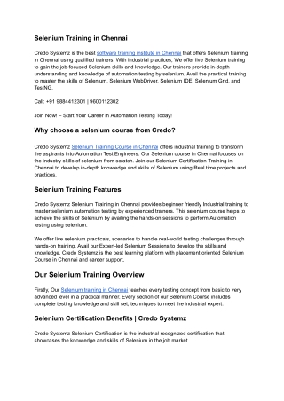 Selenium Training in Chennai