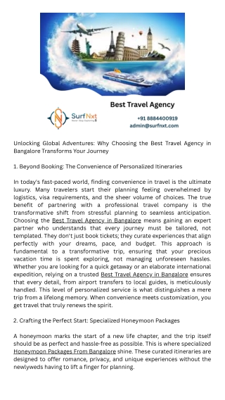 Honeymoon Packages From Bangalore