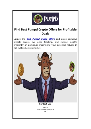 Find Best Pumpd Crypto Offers for Profitable Deals