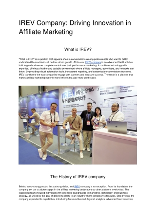 IREV: What Lies Ahead in Affiliate Marketing